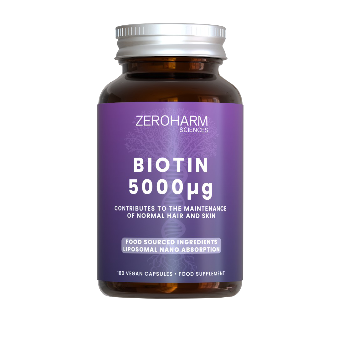 Zeroharm Liposomal Food-Grown Biotin 5000ug Capsules 180