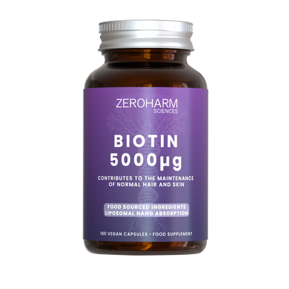 Zeroharm Liposomal Food-Grown Biotin 5000ug Capsules 180