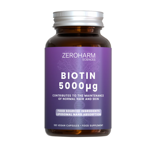 Zeroharm Liposomal Food-Grown Biotin 5000ug Capsules 180