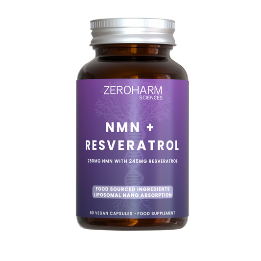 Zeroharm Liposomal Food-Grown NMN 250mg + Resveratrol 245mg capsules 60